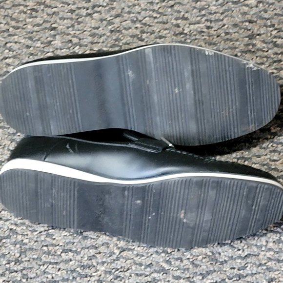 Men's Black Calvin Klein White Sole Loafers Size 10 - Picture 10 of 16